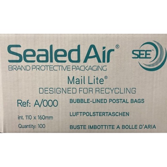 10 x Sealed Air Padded Envelope A/000  110mm x 160mm 