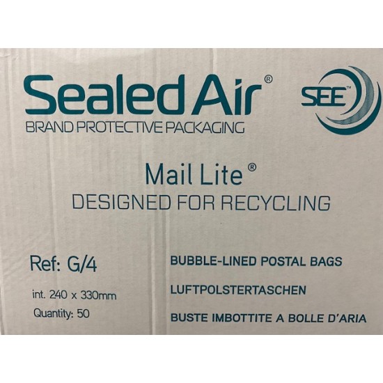 100 x Sealed Air Padded Envelope G/4 240mm x 330mm 