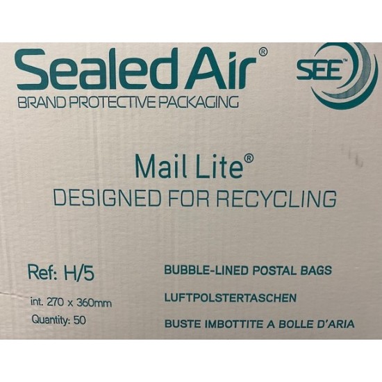 10 x Sealed Air Padded Envelope H/5 270mm x 360mm 