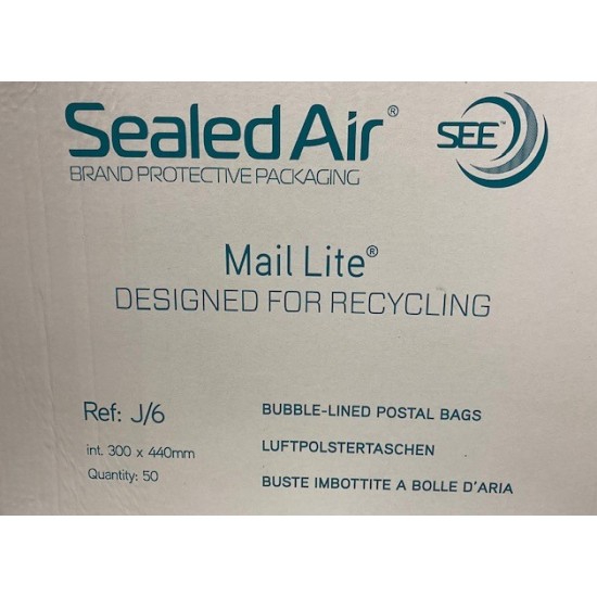 50 x Sealed Air Padded Envelope J/6 300mm x 440mm 