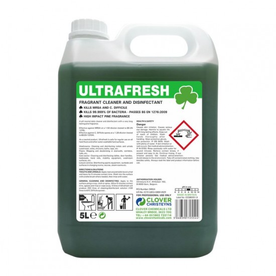 5ltr Ultrafresh Fragrant Cleaner and Disinfectant 